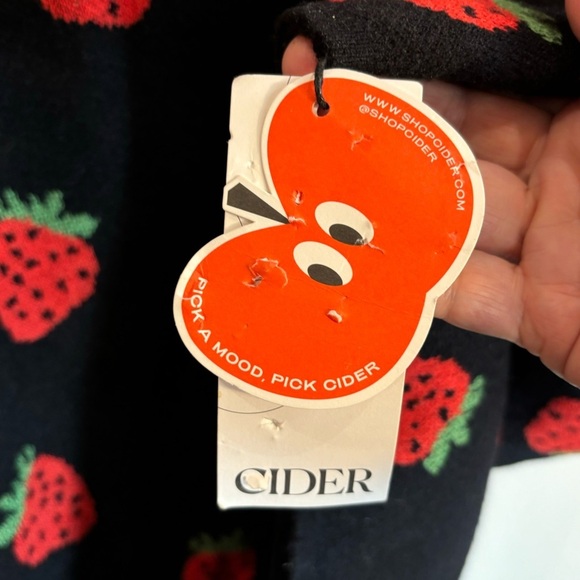 CIDER Sz 0XL Dress Polo Style Collar Strawberry Pattern Knit Short Sleeve NEW - Picture 6 of 10